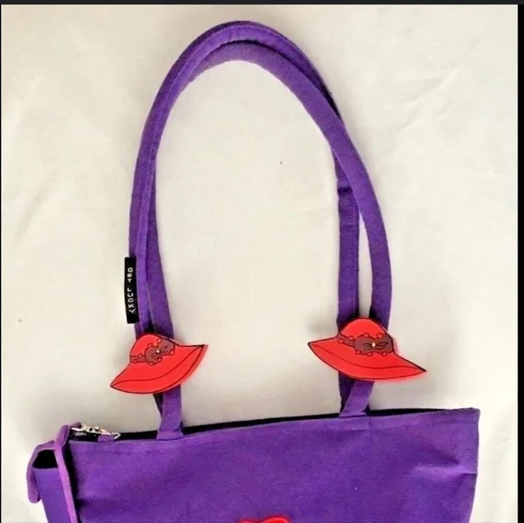 Get Lucky / Purple / Red Hat Lady/ Purse / Tote & Red Feather Hat w/Heart Gems - Picture 16 of 16